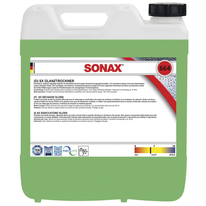 SONAX, Sécheur Carnauba Gloss 10L