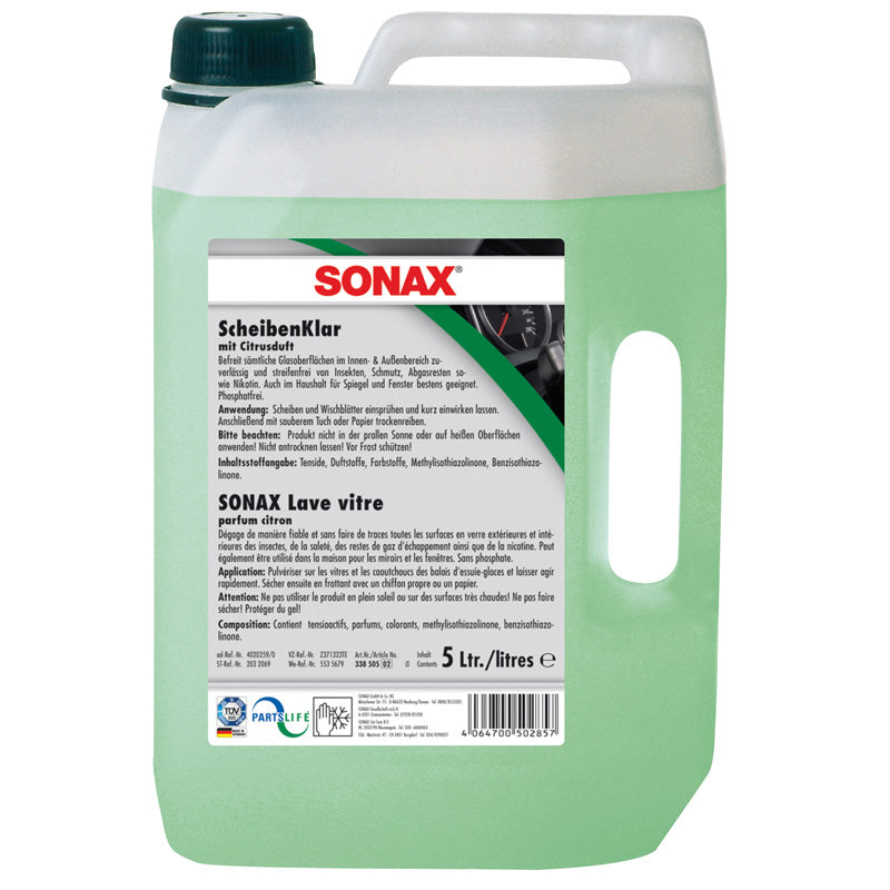 SONAX, Ramen- en koplampenreiniger 5L - insecten- en vuilafstotend