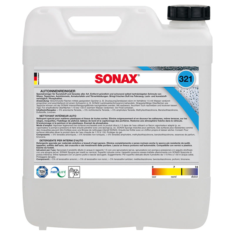 SONAX, Interior Cleaner - 10 Liter - Effective Against Dirt and Odor