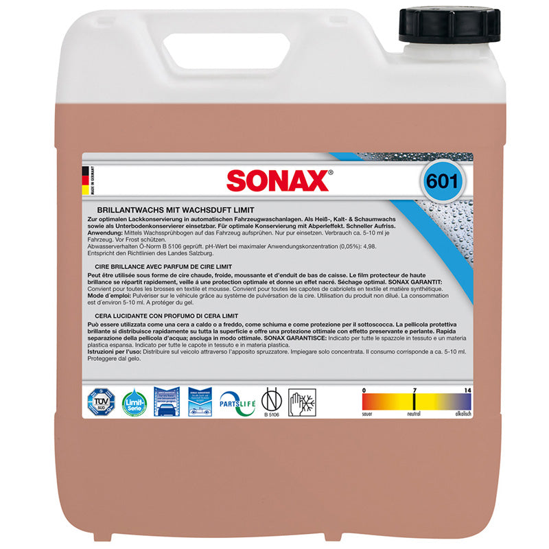 SONAX, Limit Brillant Wax - 10 Liter - Optimal Paint Protection for Automatic Car Wash