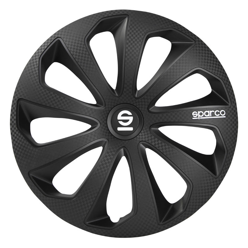 Sparco, Enjoliveurs, 4 pièces, Sicilia, 14 pouces, noir/fibre de carbone