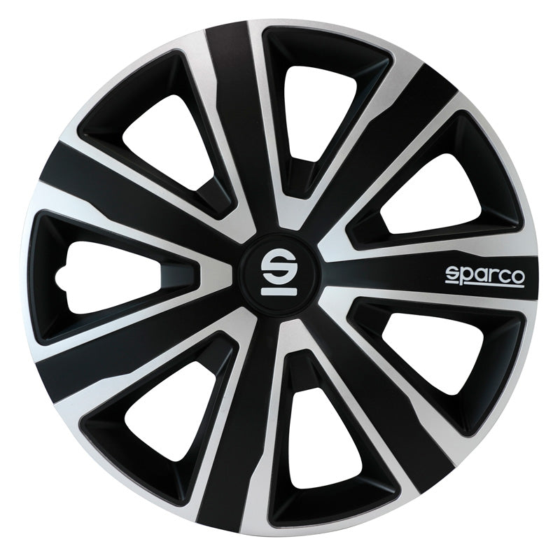 Sparco, wieldoppen, 4 stuks, Palermo - 14-inch - Silver/Black