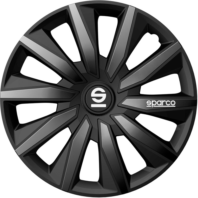 Sparco, wieldoppen, 4 stuks, Milano - 14-inch - Black/Grey