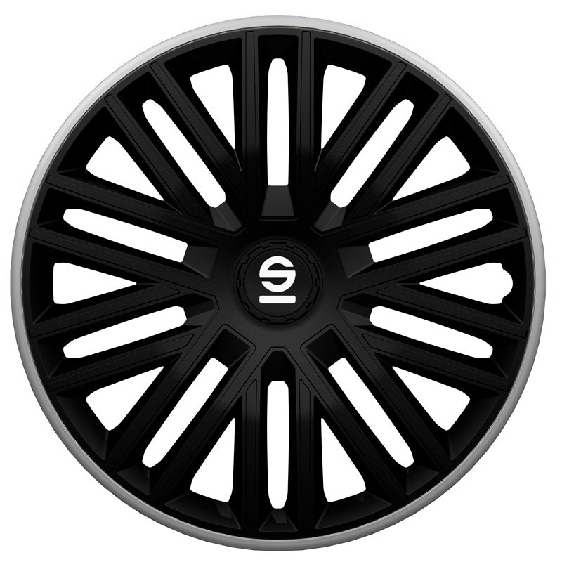 Sparco, wieldoppen, 4 stuks, Bergamo - 14 inch - Zwart/Grijs