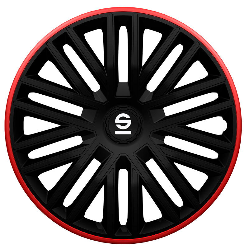 Sparco, Wielkappen, 4 st., Bergamo - 14-inch - Black/Red