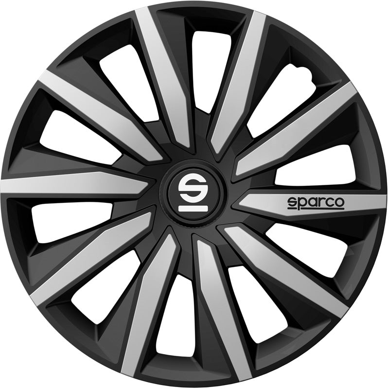 Sparco, wieldoppen, 4 stuks, Milano - 15-inch - zwart/zilver