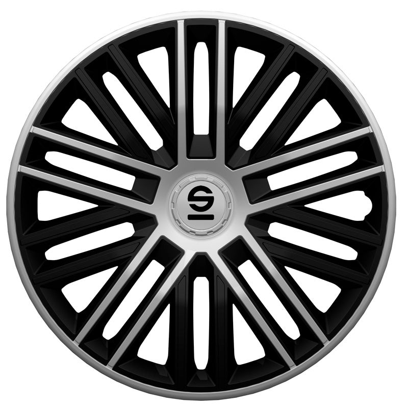 Sparco, wieldoppen, 4 stuks, Bergamo - 15-inch - Zwart/Zilver