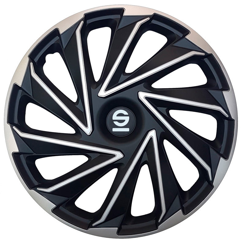 Sparco, Hubcaps, 4 pcs., Varese - 16-inch - Silver/Black