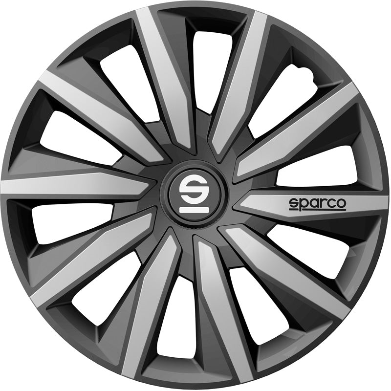 Sparco, Wheel covers, 4 pcs., Milano - 16-inch - Grey/Silver