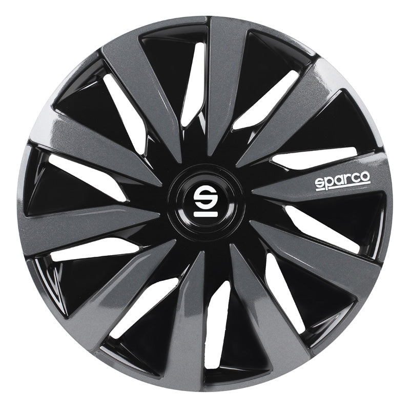 Sparco, Wheel Covers, 4 pcs., Lazio - 16-inch - Black/Grey
