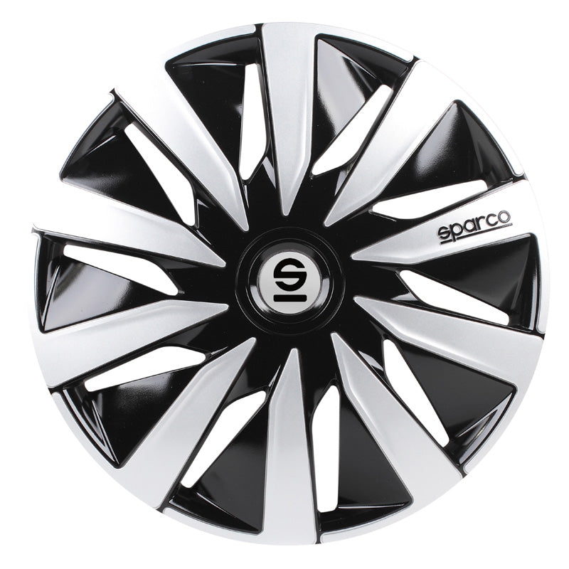 Sparco, Hubcaps, 4 pcs., Lazio - 16-inch - Black/Silver