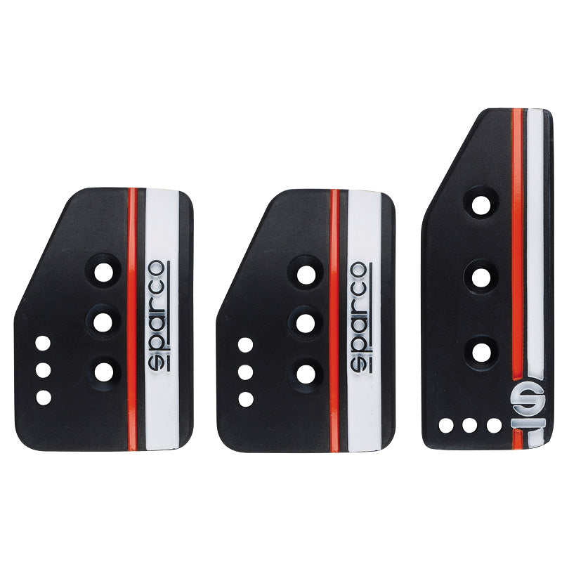 Sparco, Settanta Pedal Set - Black/White/Orange - Manual