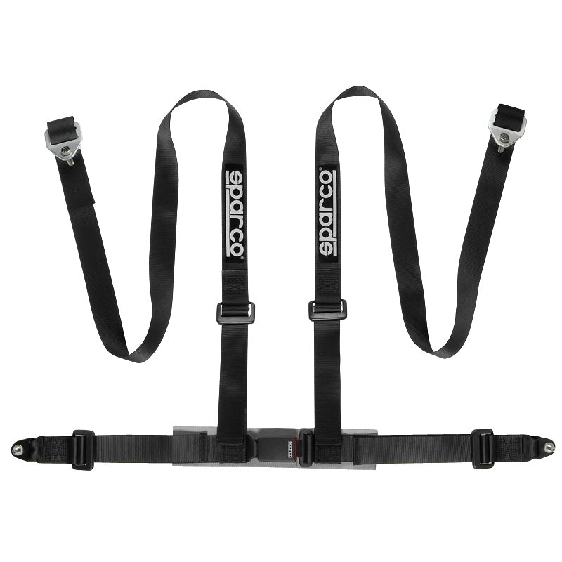 Sparco, 4-Point Safety Harness - Black - incl. Pelvic Protection & Screw Mounting (ECE E-Mark)