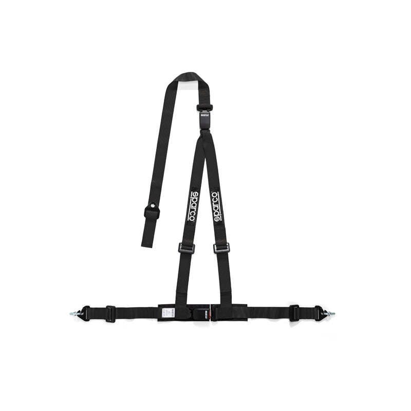 Sparco, 3-Point Safety Belt - Black - incl. Hip Protection & Screw Mounting (E-Mark)