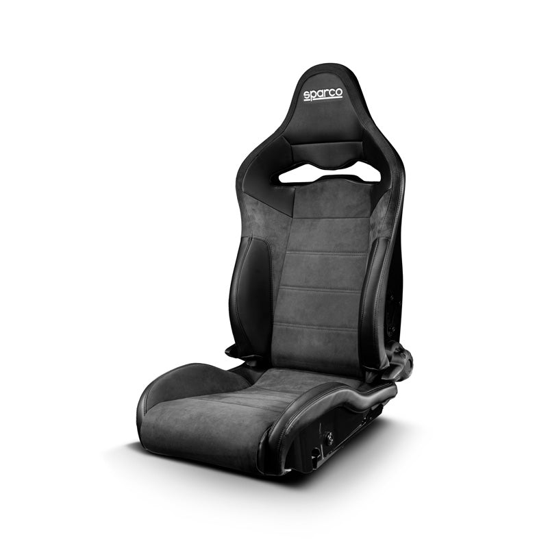 Sparco, Siège sport SP-R - Noir similicuir/microfibre avec dossier en fibre de verre - Inclinable