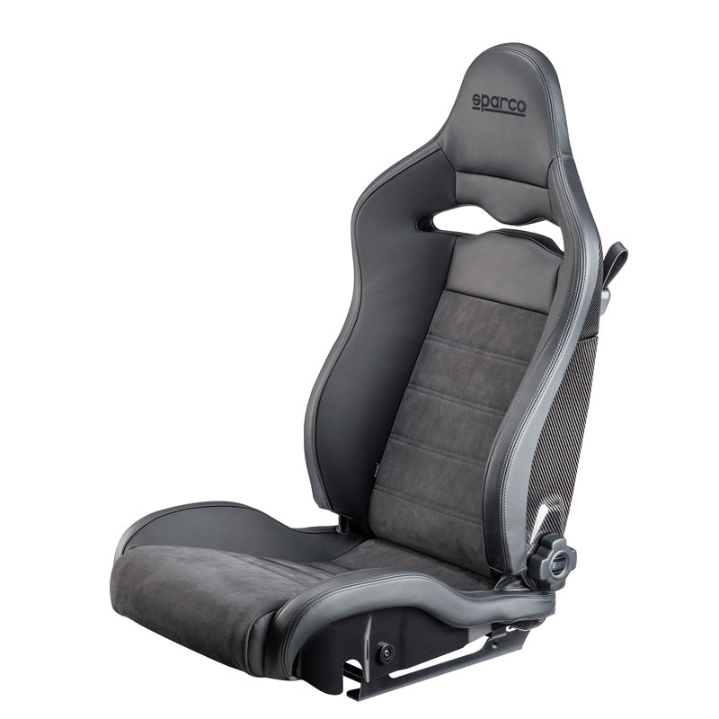 Sparco, Siège sport SPX SX - version conducteur (gauche) - Noir cuir/Alcantara avec dossier en carbone - Inclinable à gauche