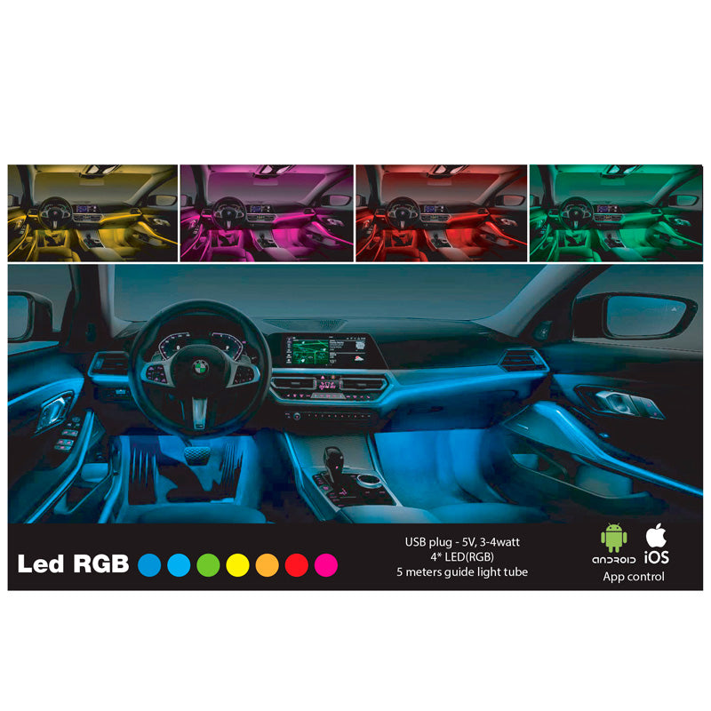 Simoni Racing, Interior Ambient Light RGB LED - 5 Meter Fiber Optic Cable