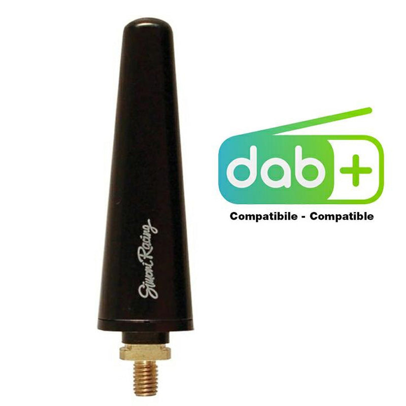 Simoni Racing, Aluminum Antenna M6 - Black - 6cm - DAB+ Compatible