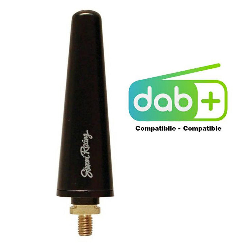 Simoni Racing, Aluminium Antenna M5 - Black - 6cm - Compatible with DAB+