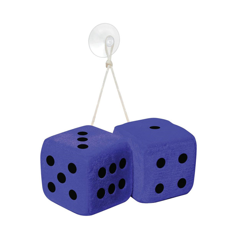 Simoni Racing, Retro microvezel dobbelstenen - Blauw met Witte Stippen - Set van 2 Stuks