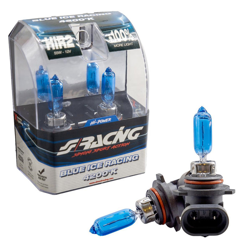 Simoni Racing, Halogen Bulbs 'Blue Ice Racing' HIR2 - 4200K - 12V/55W - Set of 2 pcs. ECE-R37 E-Mark