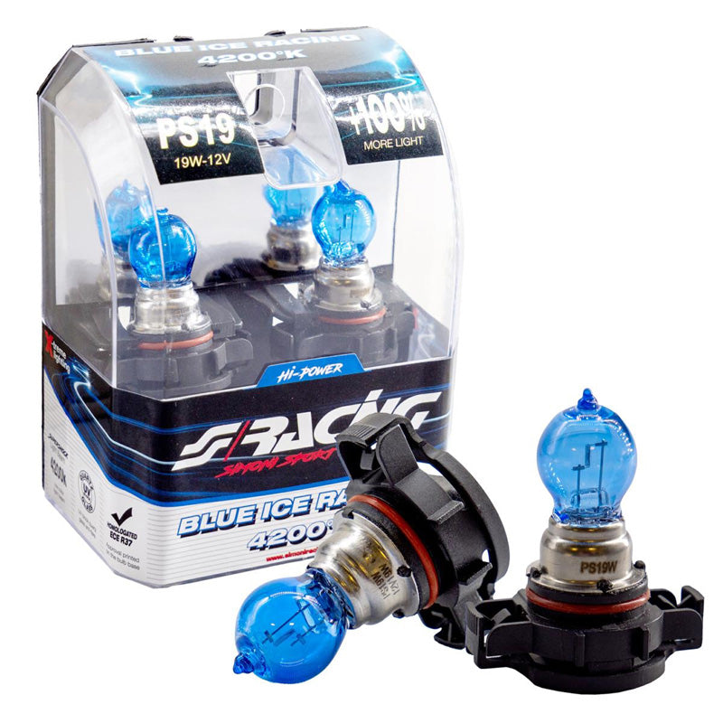 Simoni Racing, Ampoules halogènes 'Blue Ice Racing' H16 (PS19W) - 4200K - 12V/19W - Lot de 2 pcs. ECE-R37 Homologué E