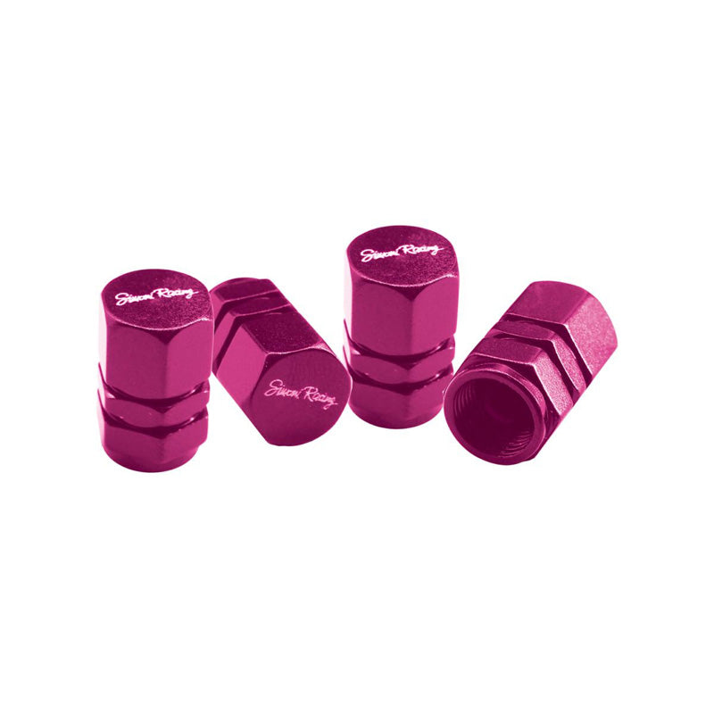 Simoni Racing, Hexagonal Valve Caps - Pink - 4 Pcs.