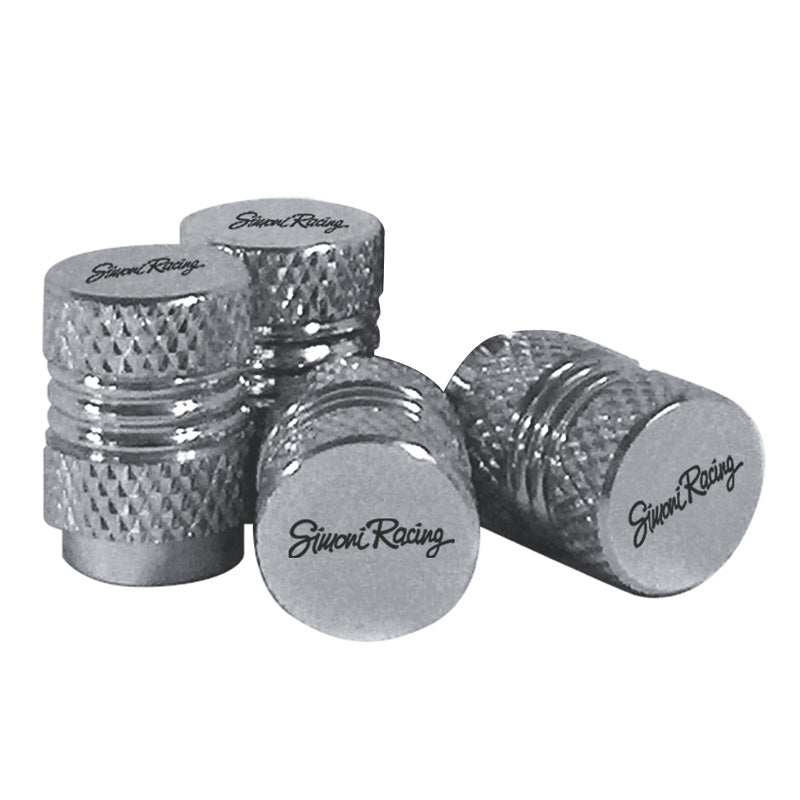 Simoni Racing, Milled Valve Caps - Chrome - 4 pcs.