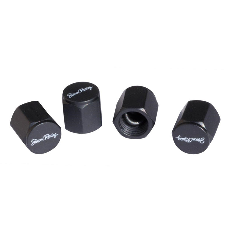 Simoni Racing, Arcade Valve Caps - Black - 4 Pcs.
