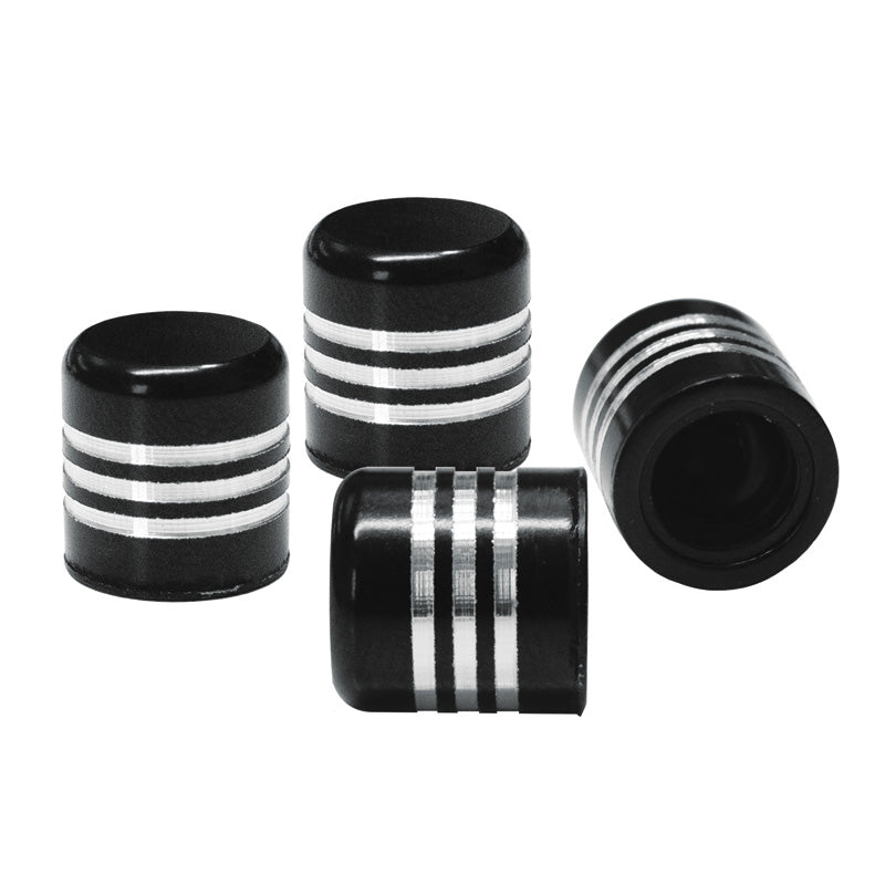 Simoni Racing, Valve Caps Line - Black/Aluminium - 4 pcs.