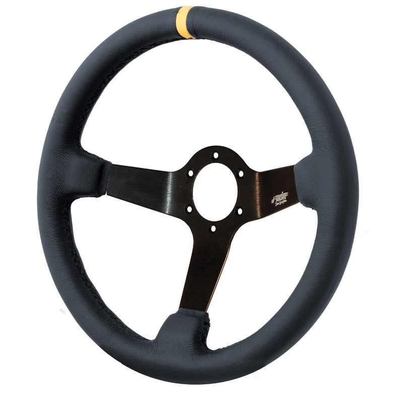 Simoni Racing, Sport Steering Wheel, Carrera - Black Ecoleather - Diameter 350mm
