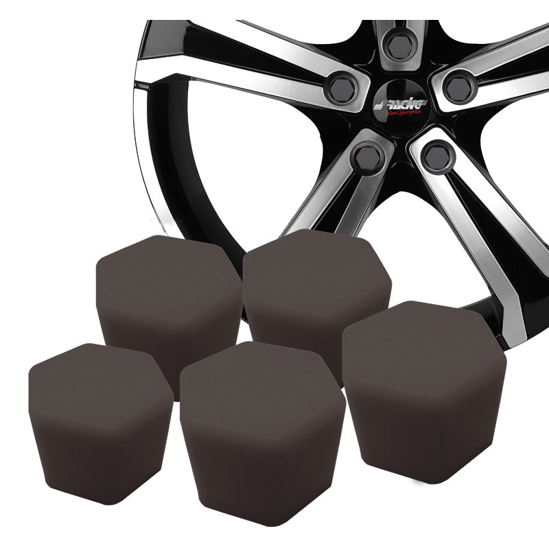 Simoni Racing, Universele wielmoerkappen - Zachte siliconen - 17mm - Zwart - Set van 20 st.