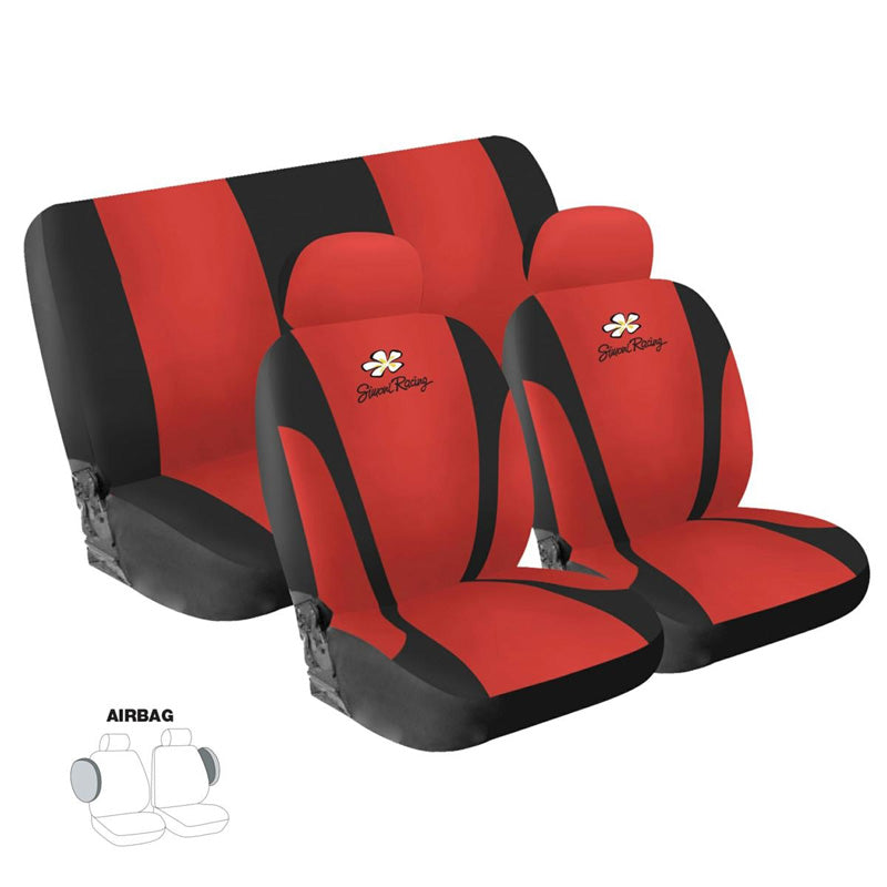 Simoni Racing, Daisy Seat Cover Set - Red - 8 Pieces