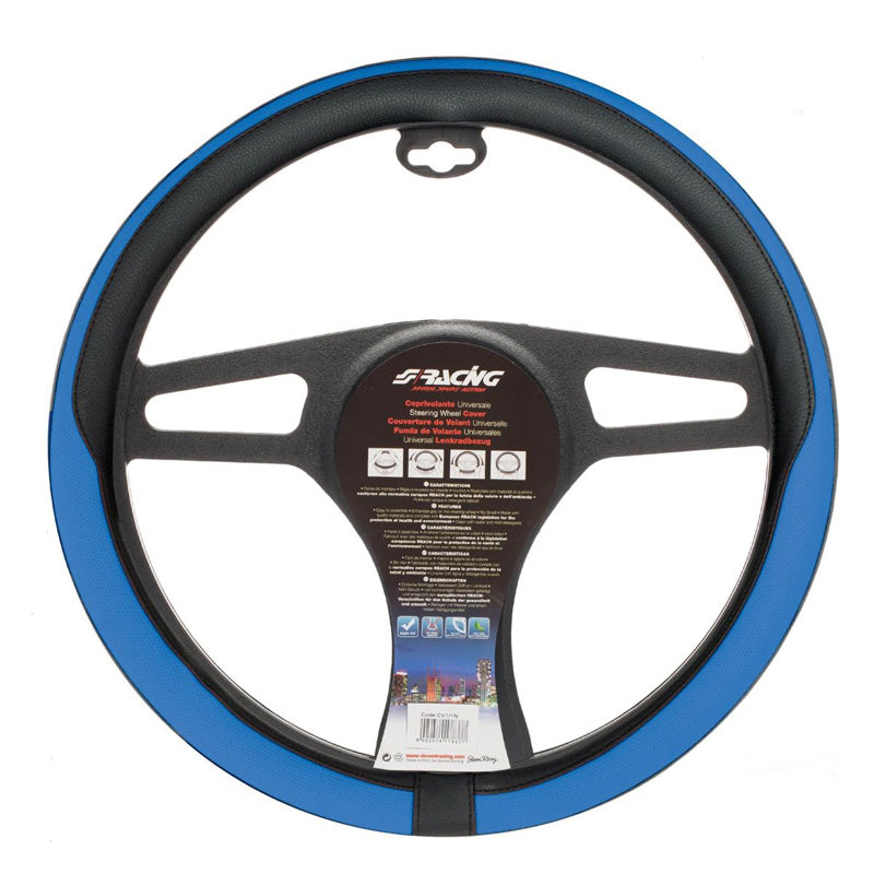 Simoni Racing, Stuurhoes - Zwart/Blauw Ecoleather - 37-39cm