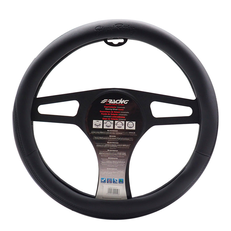 Simoni Racing, Nice Steering Wheel Cover - Black Ecoleather - 37-39cm