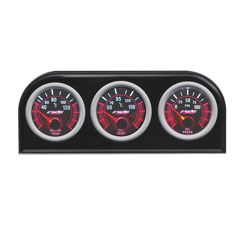 Simoni Racing, DIN Metal Panel for 3x52 mm Gauges - Black