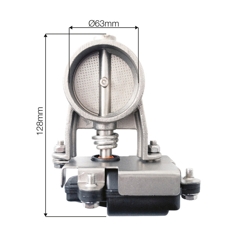 Simoni Racing, Universal Exhaust Valve System 8, Ø63mm, Incl. Switch and Wiring Kit, 90° Bend and Reducer Tube