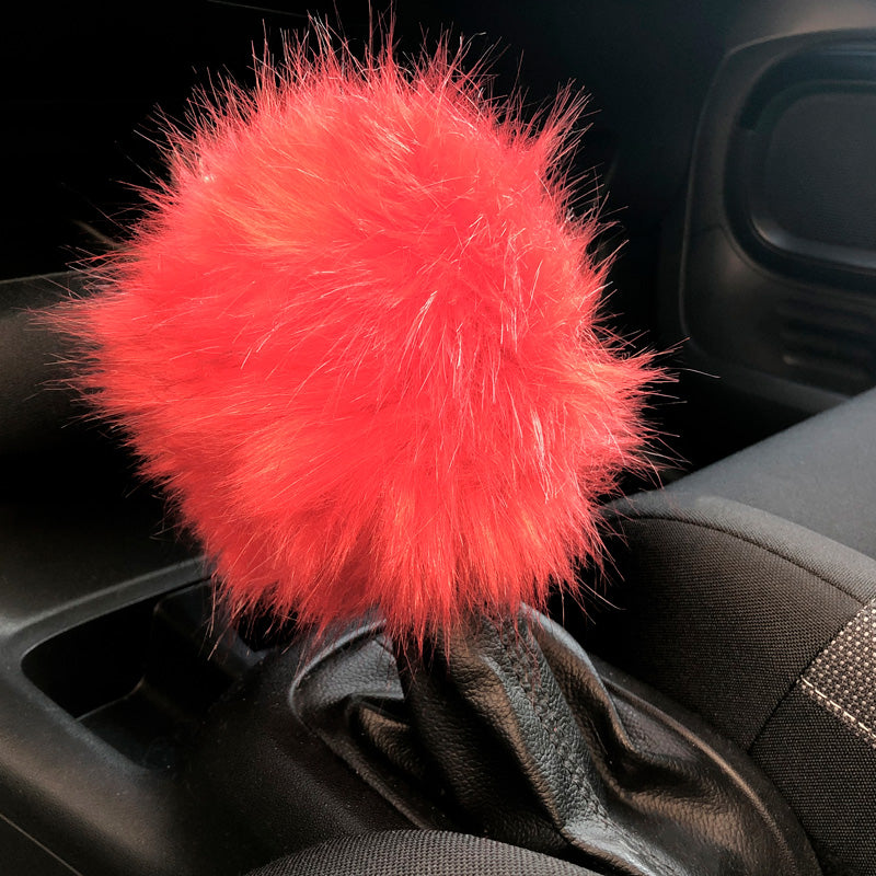 Simoni Racing, Fluffy Fur Gear Knob Cover - Red