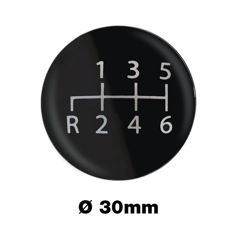 Simoni Racing, Gear Knob Sticker - 6-Speed Pattern (reverse bottom left) Ø30mm