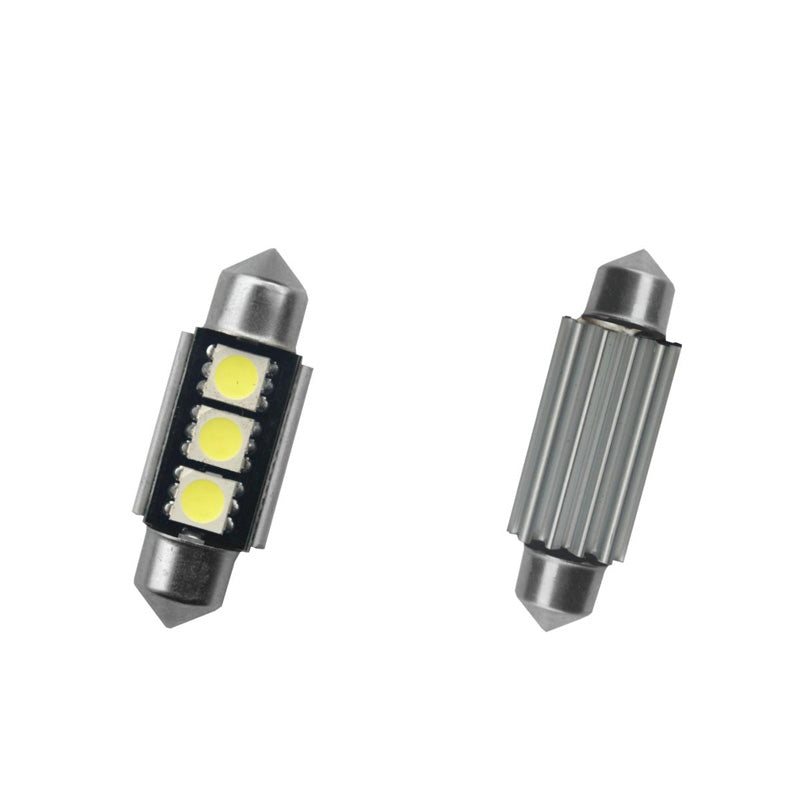 Simoni Racing, ampoule à culeur à 3 LED 'Warning LED 9' avec interrupteur d’avertissement - super blanc - 42mm - 2 pièces
