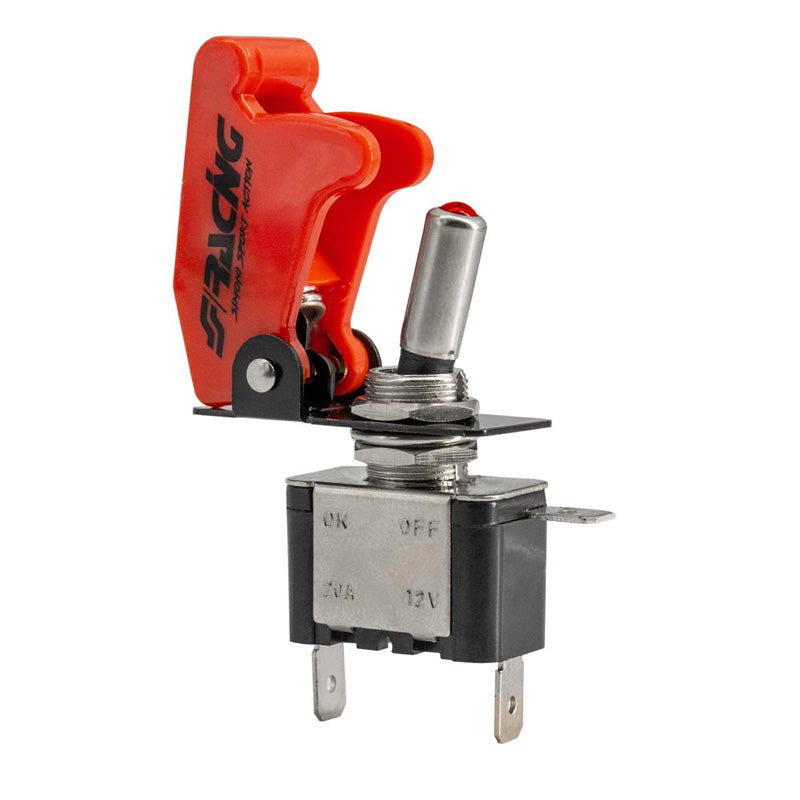Simoni Racing, Rode LED-schakelaar met Rode Afdekking - 12V/20Amp