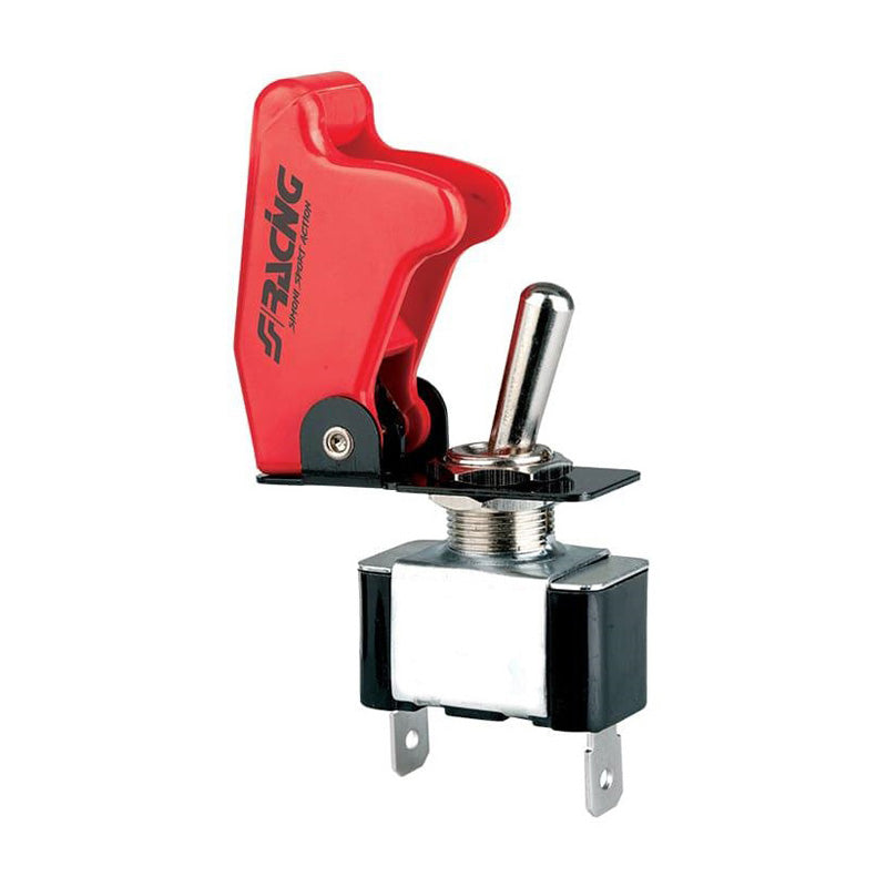 Simoni Racing, schakelaar met rode afdekking - 12V/20Amp