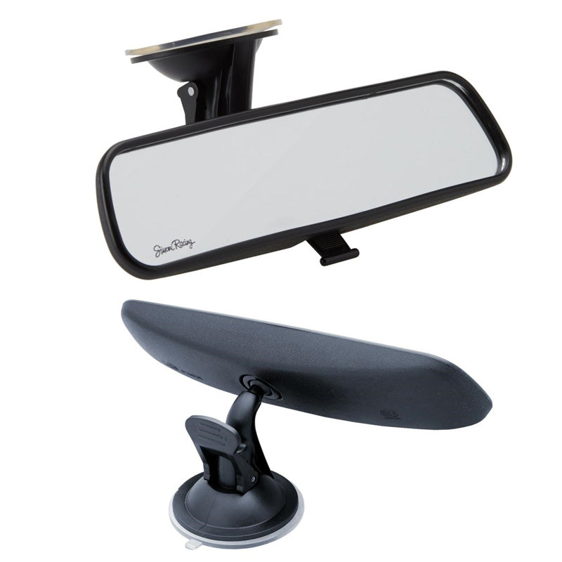 Simoni Racing, Universal Interior Mirror - 8'' - Black - Includes Suction Cup