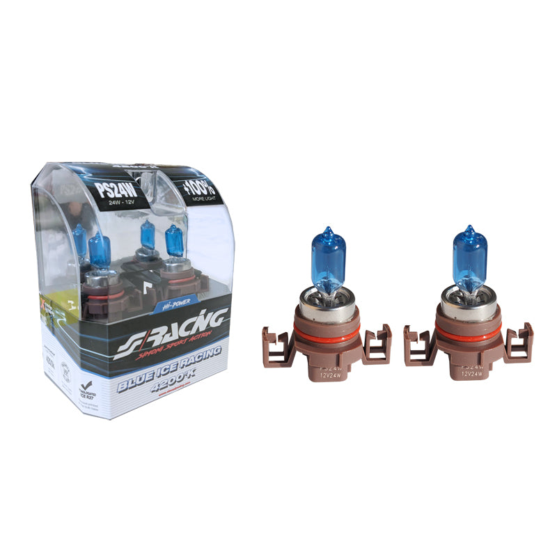Simoni Racing, Halogeen 'Blue Ice Racing' lampen PS24W (H16) - 4200K - 12V/35W - Set van 2 stuks. ECE-R37