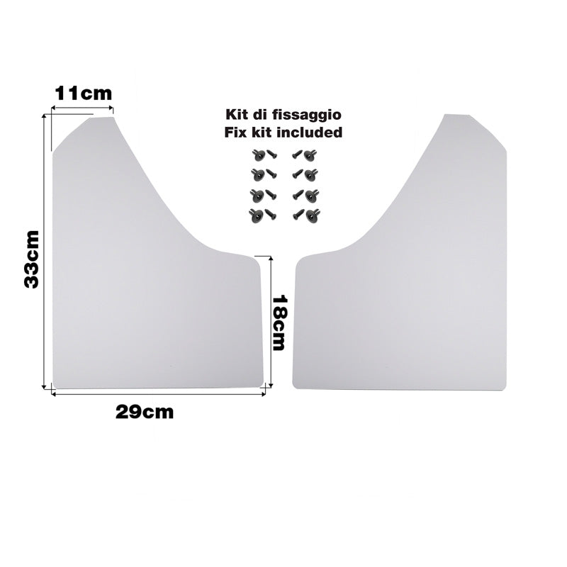 Simoni Racing, Mud Flap Set, White ABS, Universal