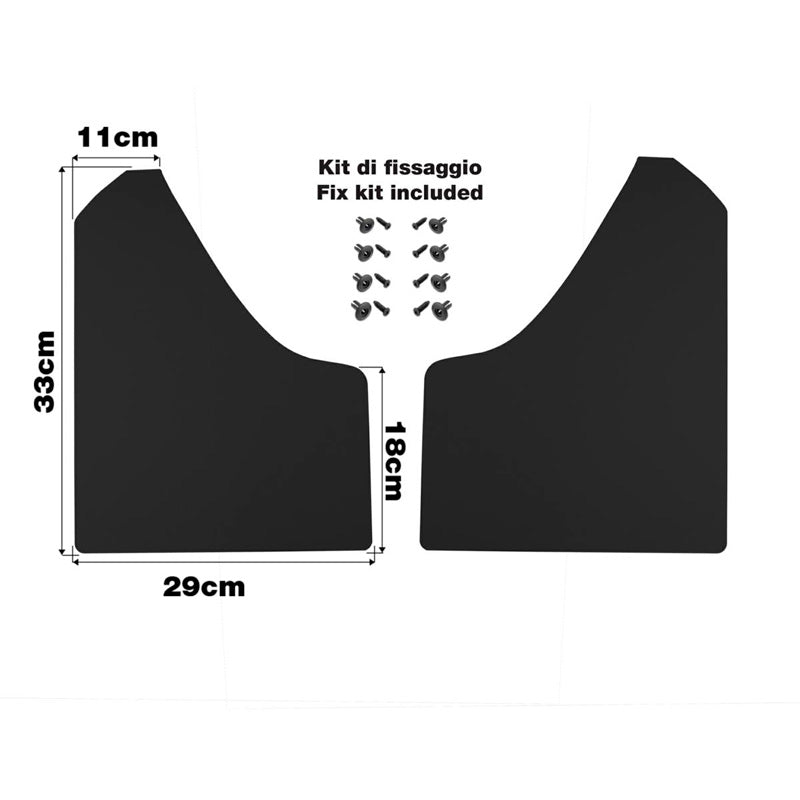 Simoni Racing, Mud Flap Set, Black ABS, Universal