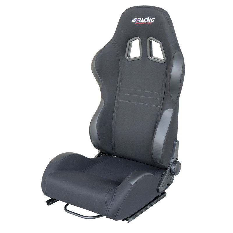 Simoni Racing, sportstoel Jenson - zwart - dubbele reisverstelling - incl. glijders