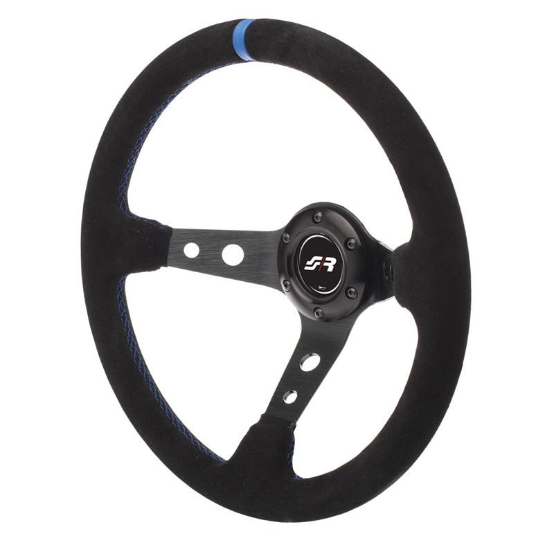 Simoni Racing, Sports Steering Wheel, Shakedown - Black Suede/Blue - Diameter 350mm