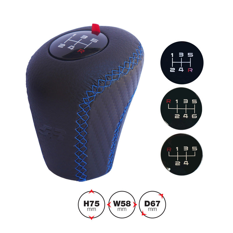 Simoni Racing, Slick Gear Knob - Black/Blue with 3 Gear Patterns