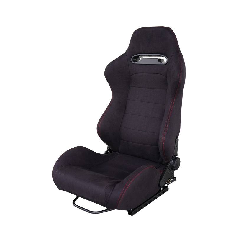Simoni Racing, Siège sport Miky - Velours rouge avec surpiqûres rouges - Double réglage - incl. glissières